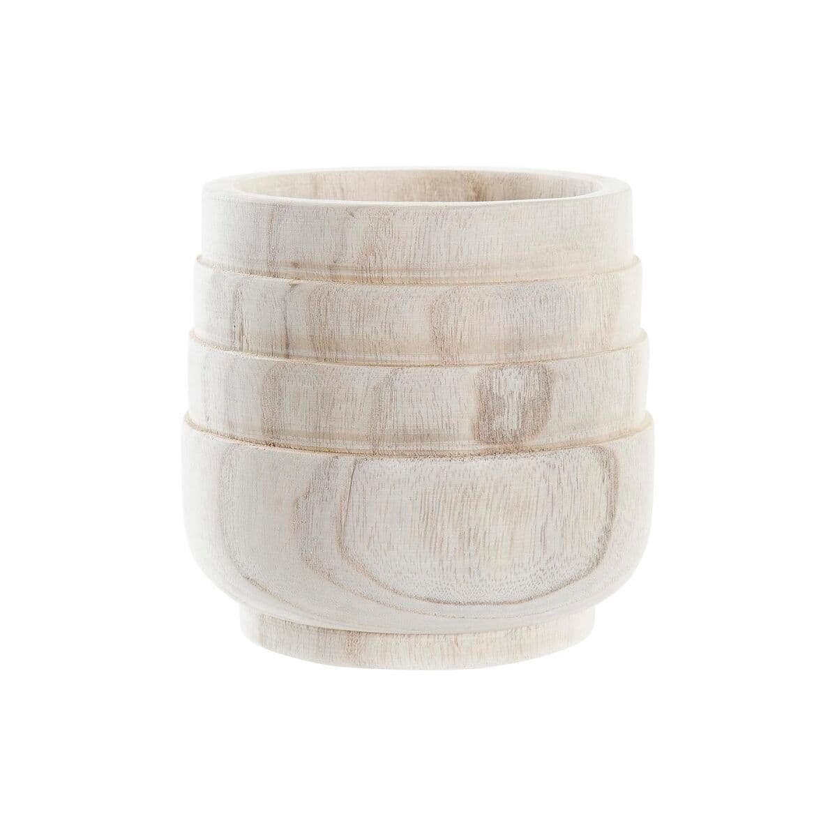 image-Planter DKD Home Decor Brown Natural Squared Boho 17 x 17 x 16 cm
