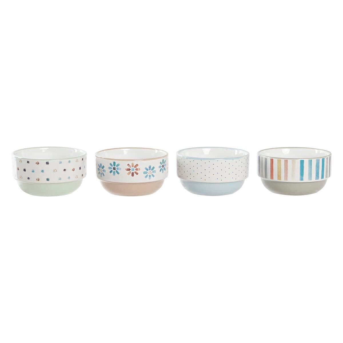 image-Set of bowls DKD Home Decor Stoneware 460 ml 12 x 12 x 6,5 cm (4 Units)
