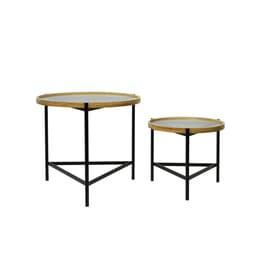 image-Set of 2 tables DKD Home Decor Black 64 x 64 x 55 cm 62 x 62 x 55,5 cm