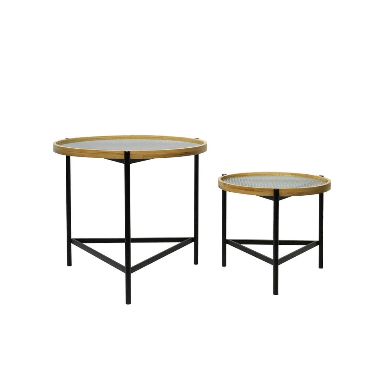 image-Set of 2 tables DKD Home Decor Black 64 x 64 x 55 cm 62 x 62 x 55,5 cm