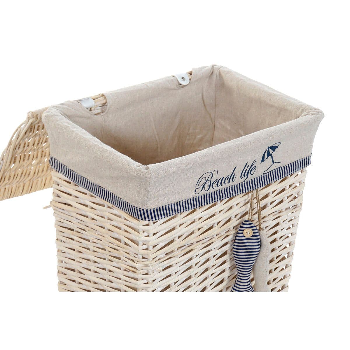 image-Basket set DKD Home Decor Blue Beige Spirals Mediterranean 47 x 35 x 56 cm 5 Pieces