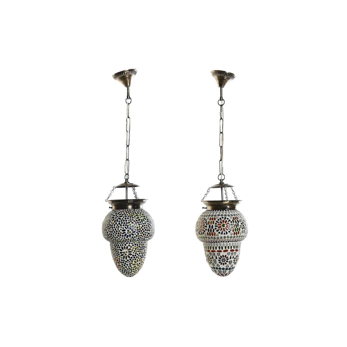 image-Ceiling Light DKD Home Decor Crystal Metal Multicolour 25 W 20 x 20 x 28 cm (2 Units)