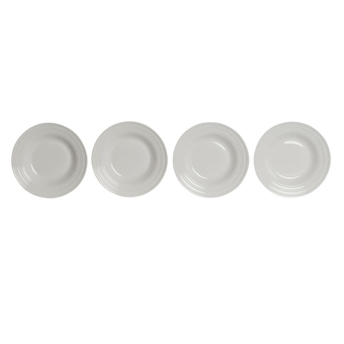 image-Deep Plate DKD Home Decor White Porcelain 20 x 20 x 3 cm