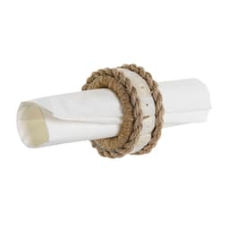 image-Napkin ring DKD Home Decor Natural Jute Resin Aluminium 6 x 3 x 6 cm 4 Pieces