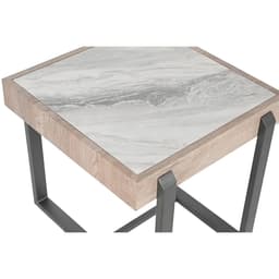 image-Side table Home ESPRIT White Grey Natural Metal 50 x 50 x 50 cm