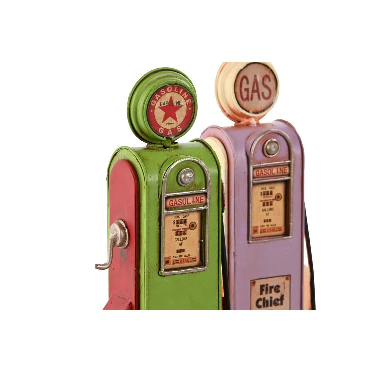 image-Decorative Figure Home ESPRIT Magenta Pistachio Vintage gasolinera 7 x 4 x 17 cm (2 Units)