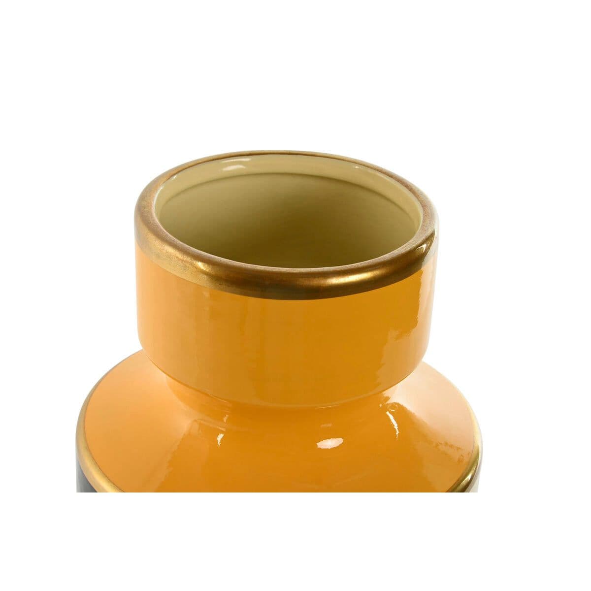 image-Vase Home ESPRIT Yellow Black Golden Porcelain 14 x 14 x 24,5 cm