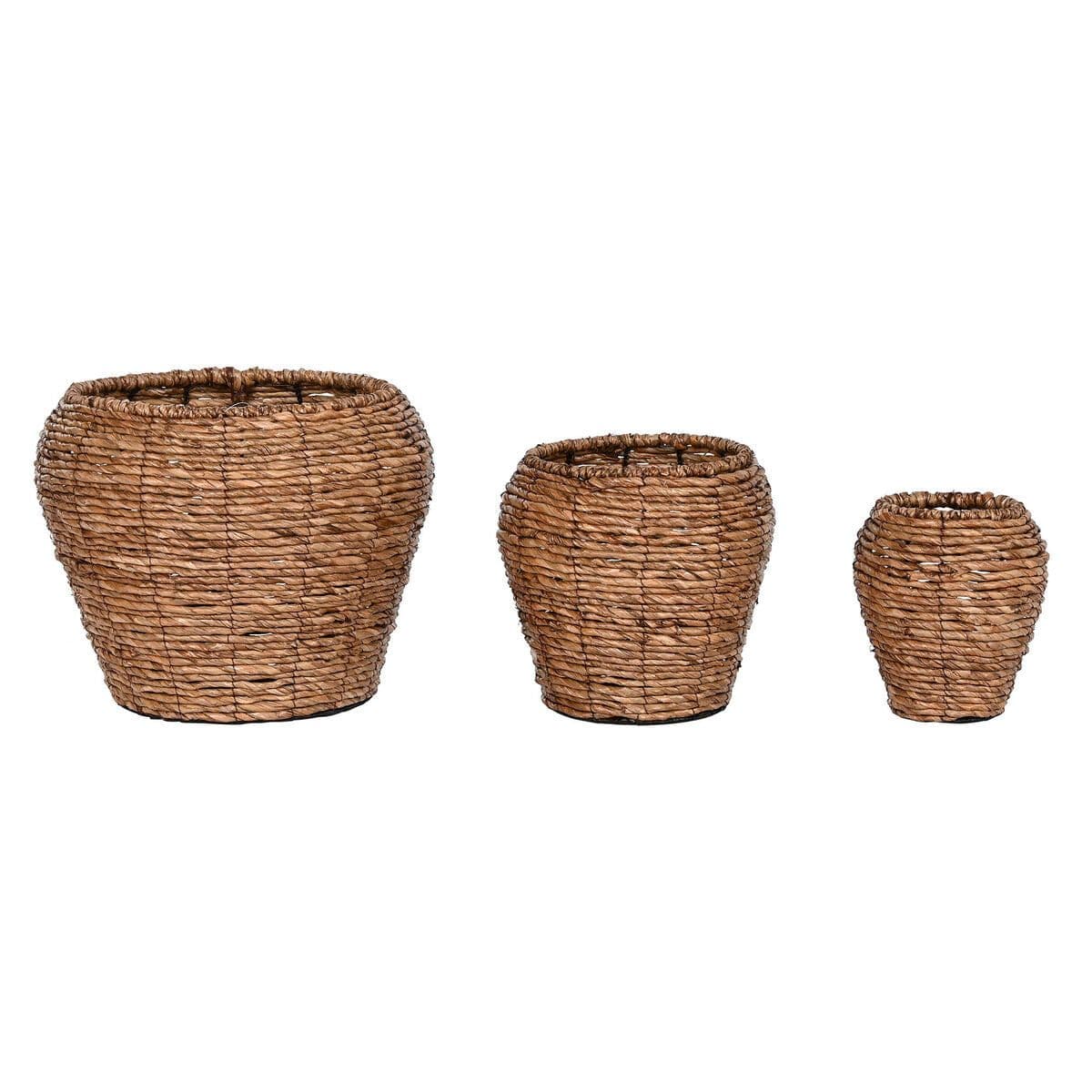 image-Set of Planters Home ESPRIT Brown Metal Fibre 41 x 41 x 32 cm