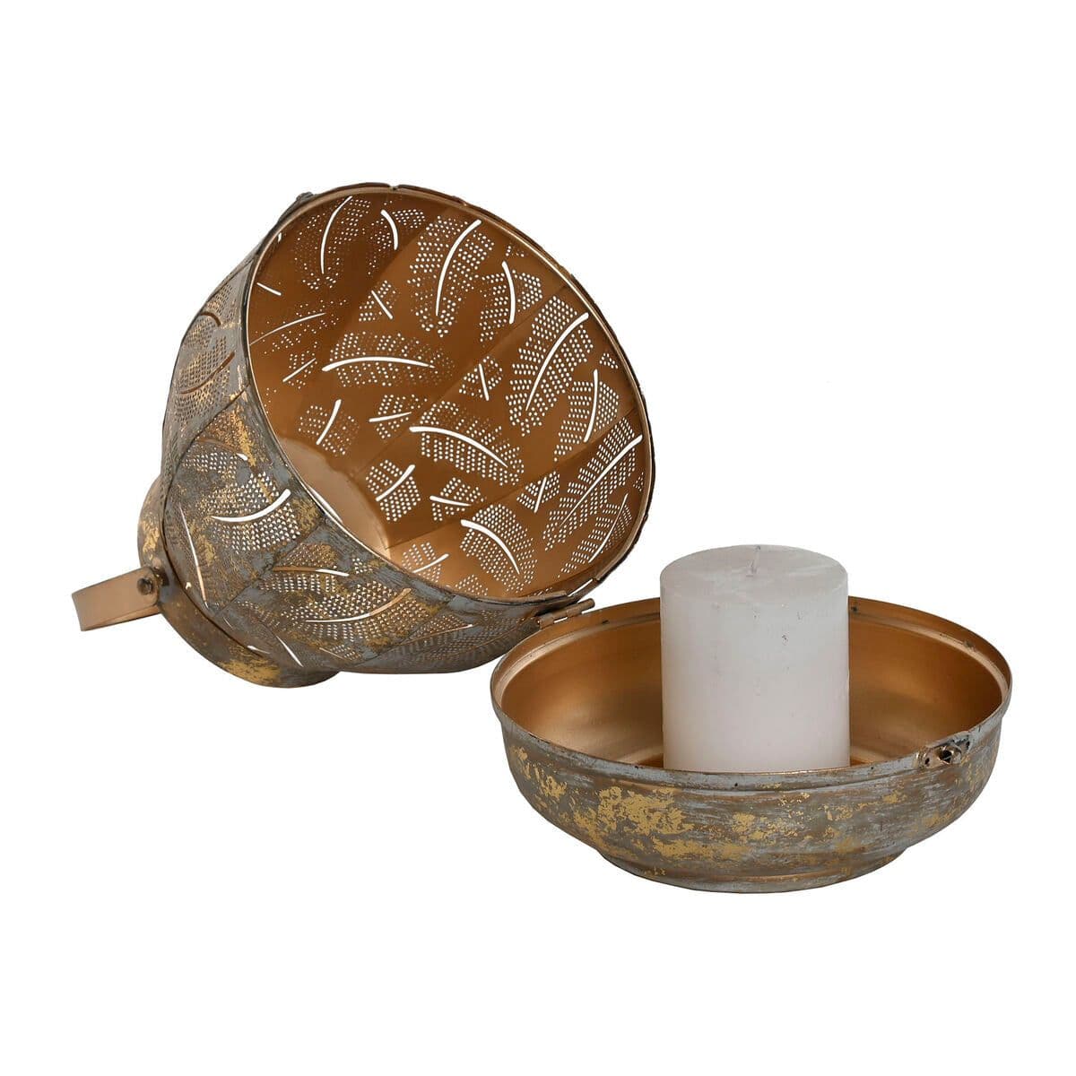 image-Table Mat Set Home ESPRIT Golden Metal 25 x 25 x 28 cm