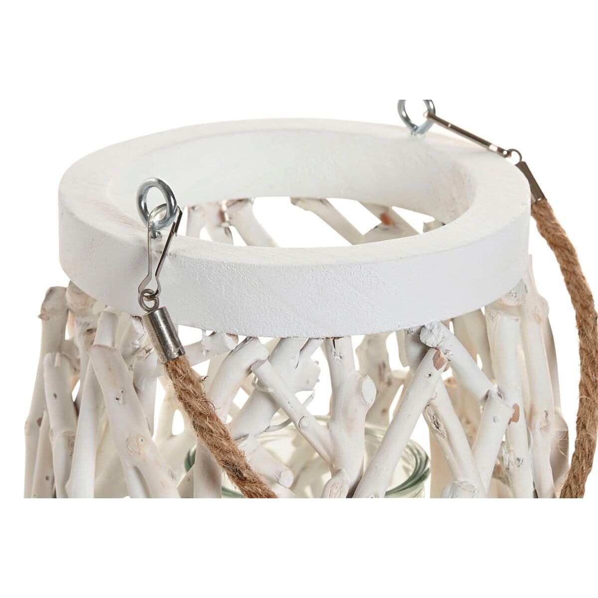 image-Candleholder Home ESPRIT White Wood Crystal 35 x 35 x 32 cm (2 Units)
