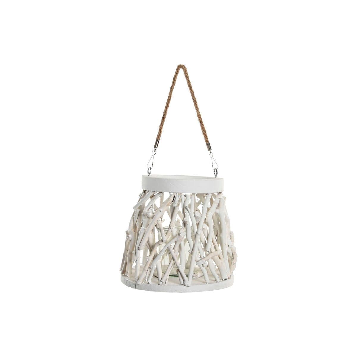 image-Candleholder Home ESPRIT White Wood Crystal 35 x 35 x 32 cm (2 Units)
