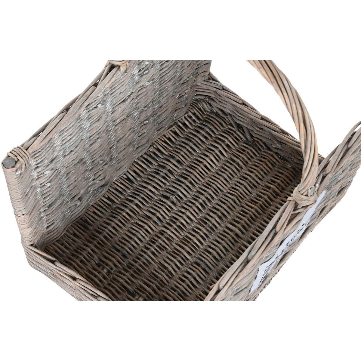image-Log Stand Home ESPRIT Natural wicker 47 x 35 x 54 cm