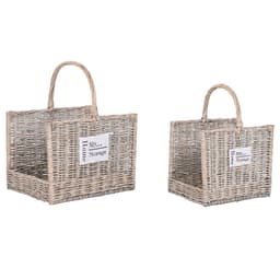 image-Log Stand Home ESPRIT Natural wicker 47 x 35 x 54 cm
