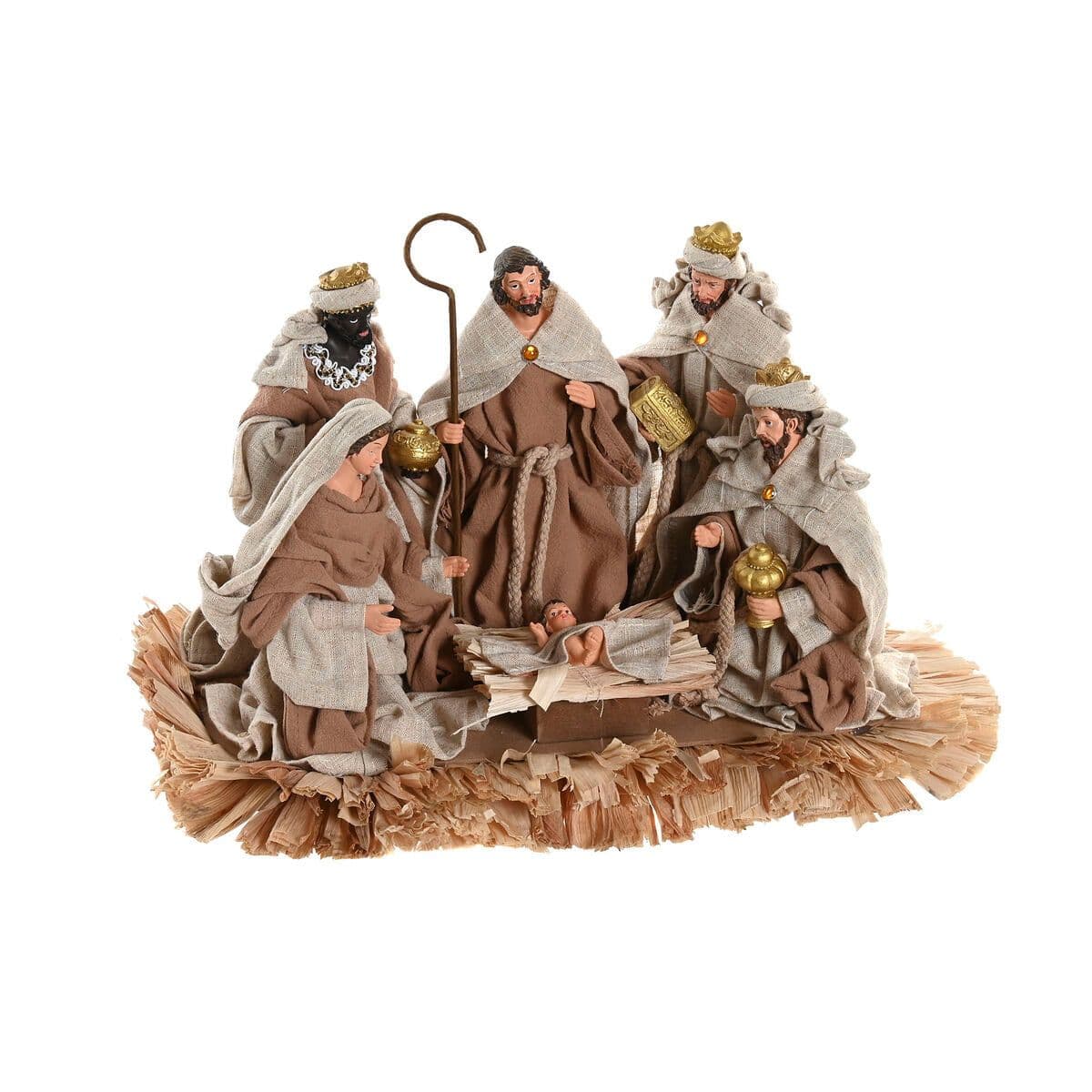 image-Christmas nativity set Home ESPRIT Brown Beige Resin 40 X 24 X 23,5 CM