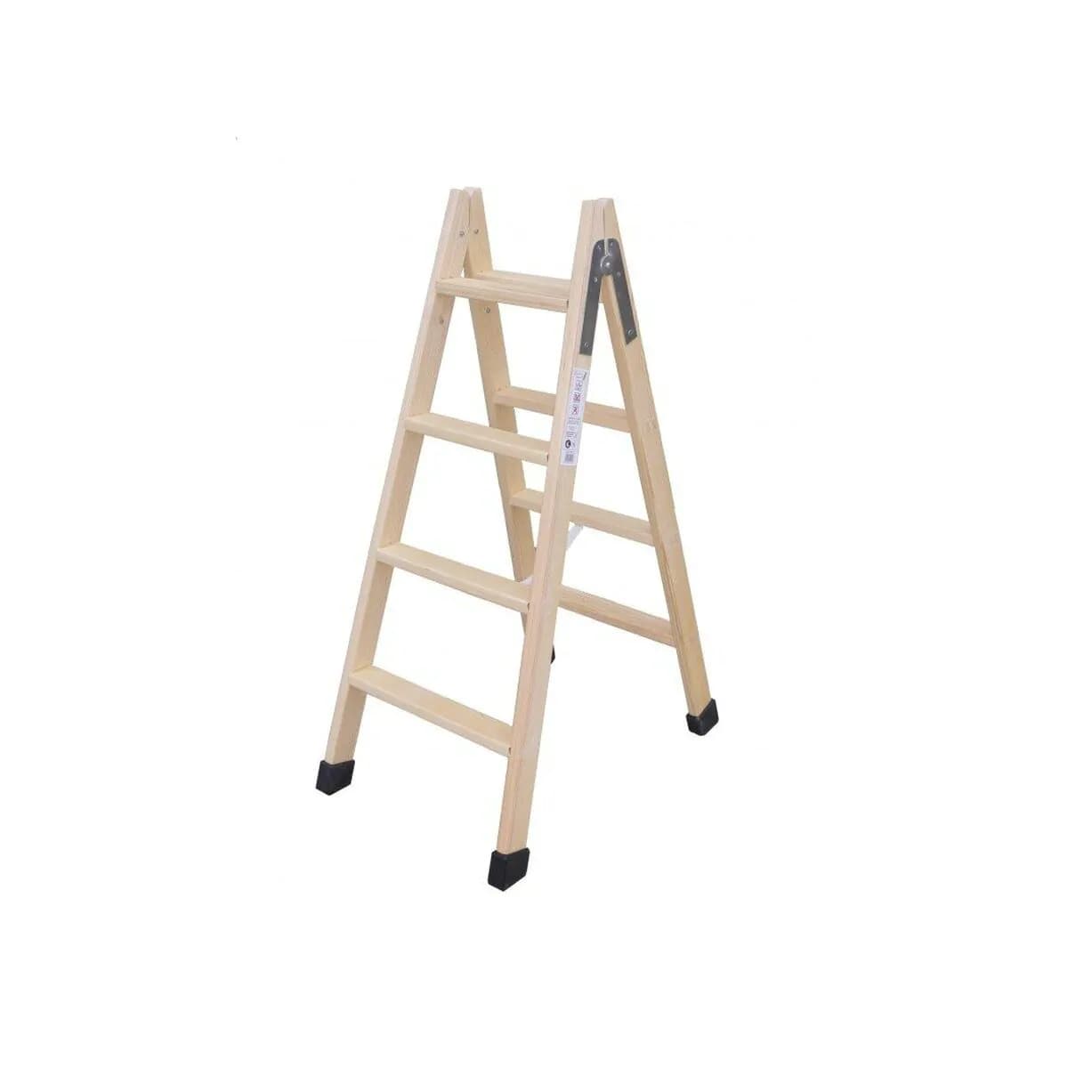 image-6-step folding ladder Plabell Wood 164 x 31/55 cm