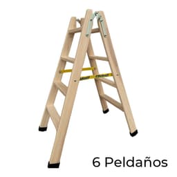image-6-step folding ladder Plabell Wood 164 x 31/55 cm