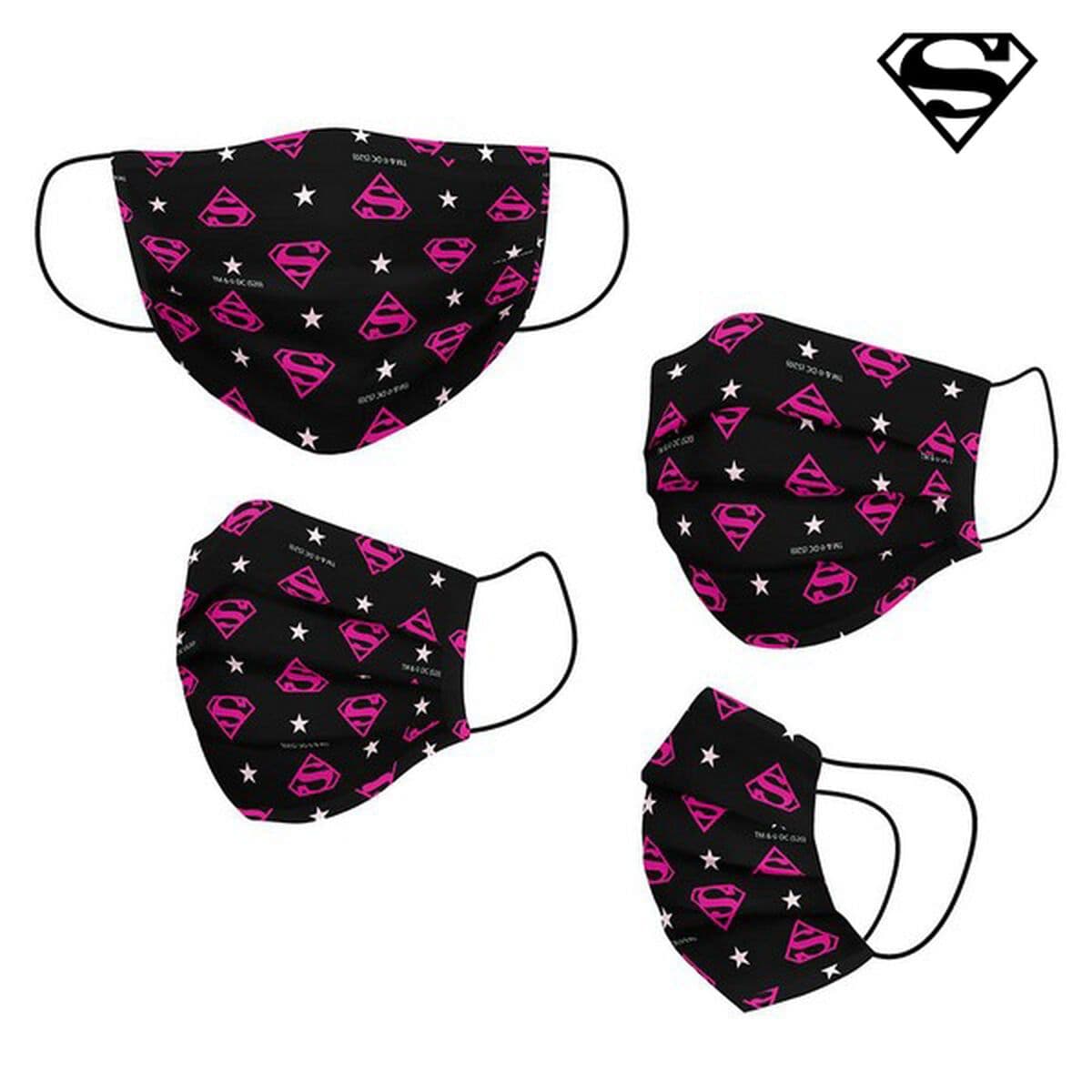image-Hygienic Reusable Fabric Mask DC Super Hero Girls Children's Black