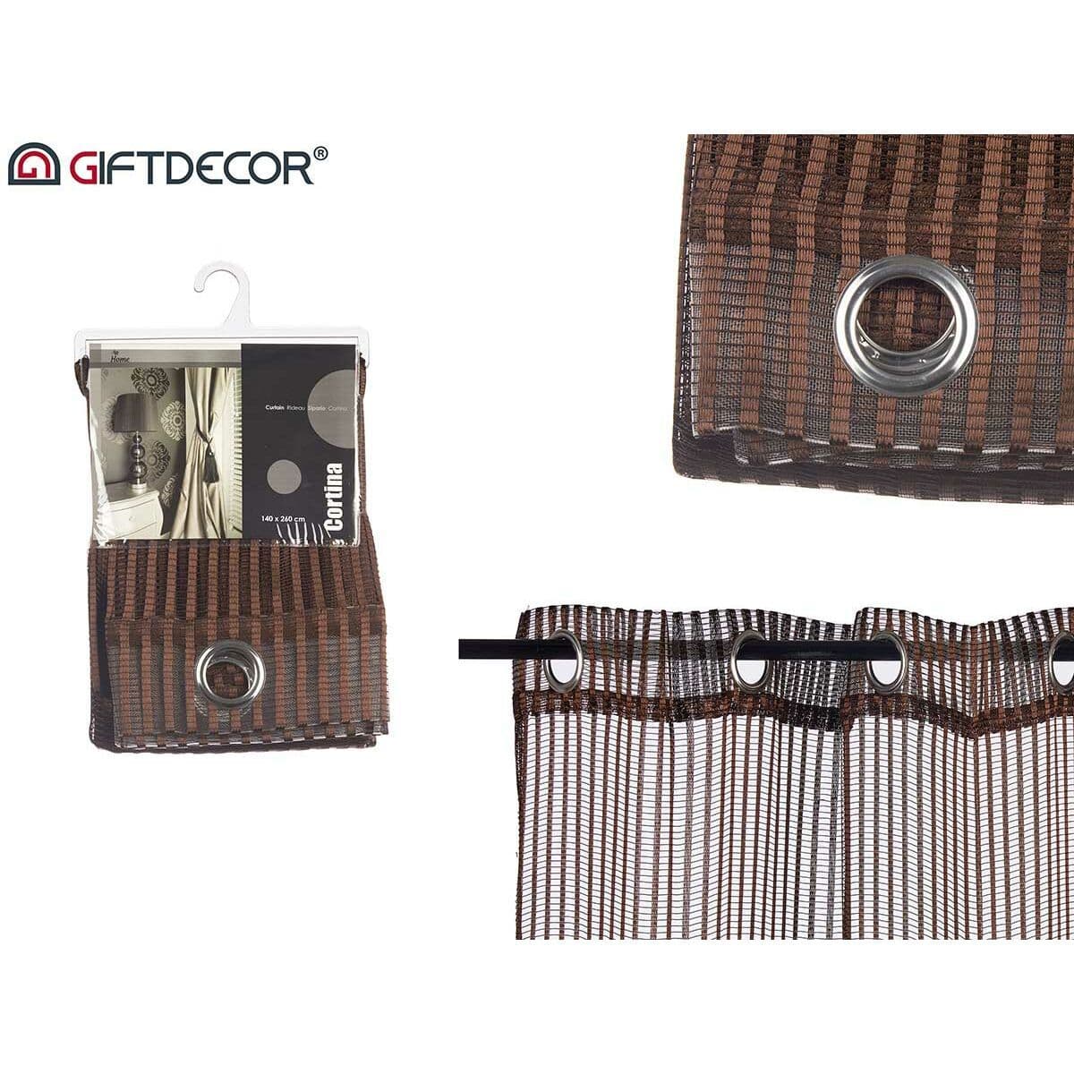 image-Curtains Gift Decor Brown 1 x 260 x 140 cm 26 x 36 x 2 cm