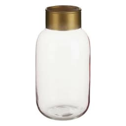 image-Vase Gift Decor Pink Golden Glass Smooth 11,5 x 24 x 11,5 cm