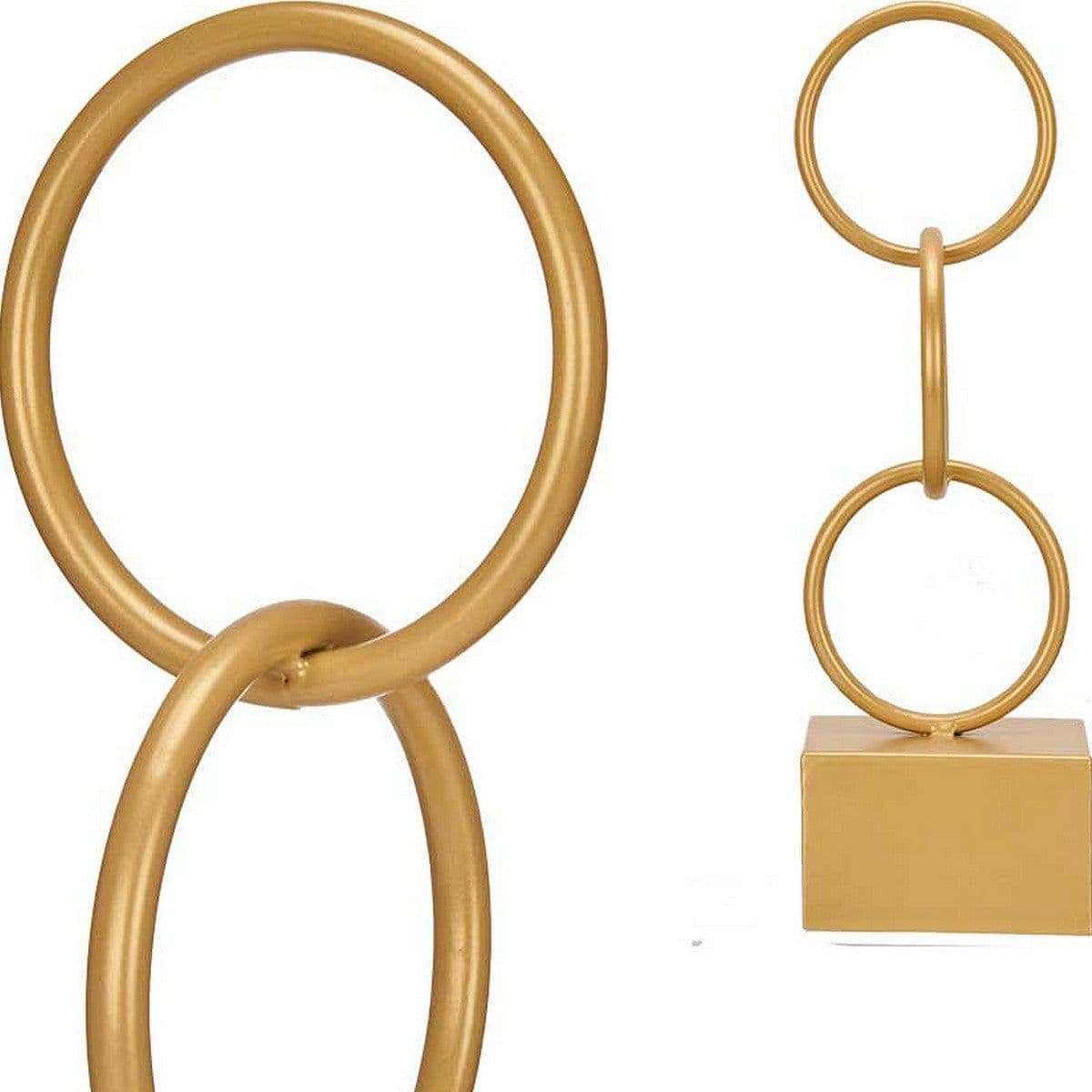 image-Decorative Figure Gift Decor Golden Rings 12,5 x 40,5 x 12,5 cm
