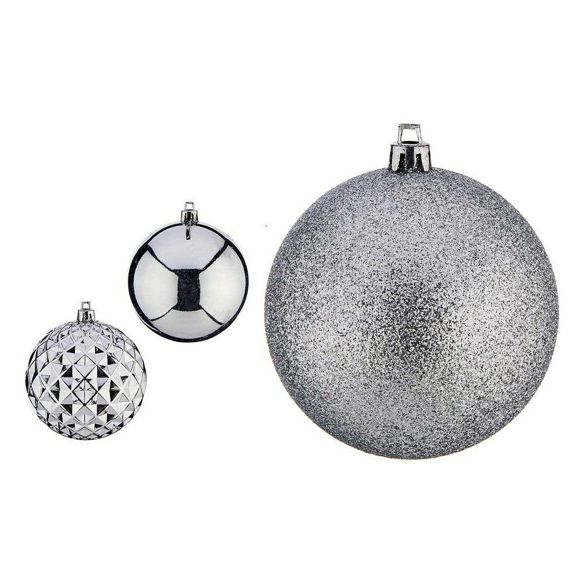 image-Christmas Baubles Krist+ Silver PVC Ø 8 cm 3 Units