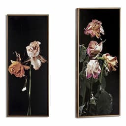 image-Painting Gift Decor Black Gold Golden Particleboard Flowers 21,2 x 2 x 51,2 cm 21,2 x 51,2 x 2 cm