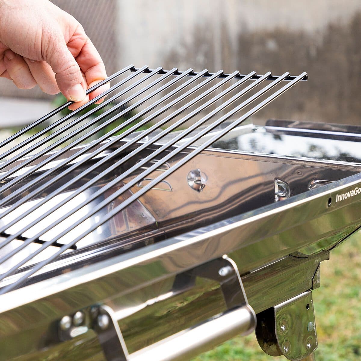image-Stainless Steel Foldable Charcoal BBQ ExelQ InnovaGoods