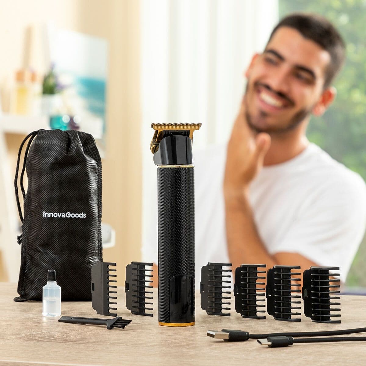 image-Professional Rechargeable Hair Clipper with Accessories Triher InnovaGoods