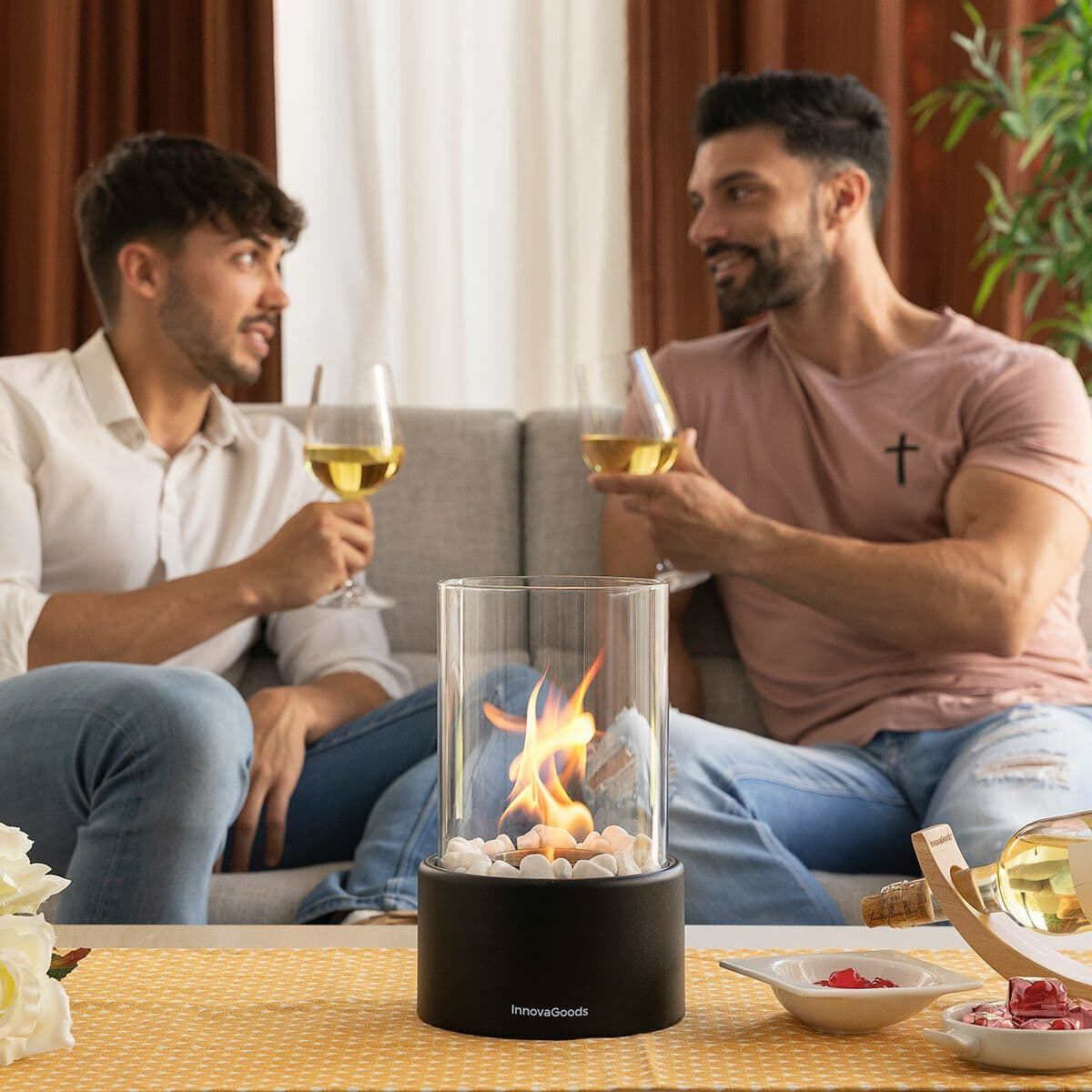 image-Decorative Bioethanol Tabletop Fireplace Heatfir InnovaGoods