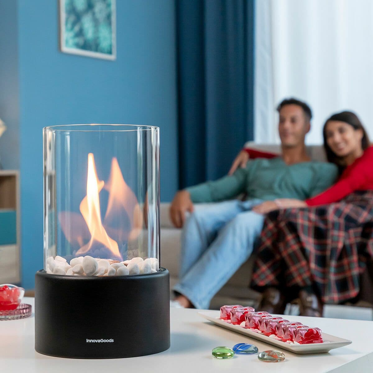 image-Decorative Bioethanol Tabletop Fireplace Heatfir InnovaGoods