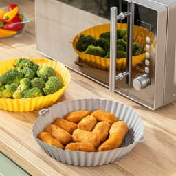 image-Silicone Baskets with Brush for Air Fryers Mollicon InnovaGoods 2 Units