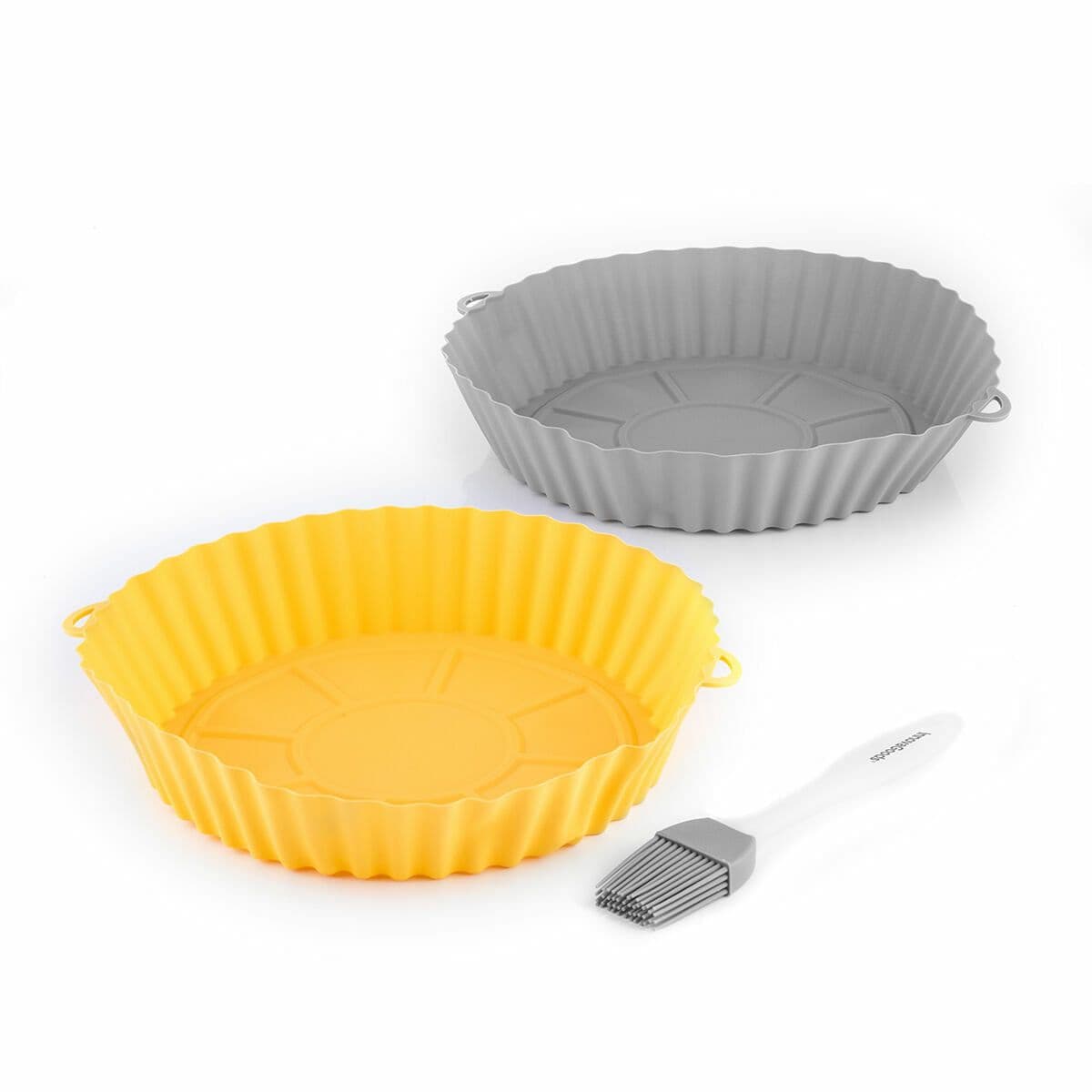 image-Silicone Baskets with Brush for Air Fryers Mollicon InnovaGoods 2 Units