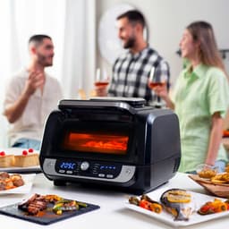 image-Air Fryer with Grill, Accessories and Recipe Book InnovaGoods Fryinn 12-in-1 6000 Black Steel 3400 W 6 L
