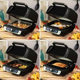 image-Air Fryer with Grill, Accessories and Recipe Book InnovaGoods Fryinn 12-in-1 6000 Black Steel 3400 W 6 L