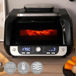 image-Air Fryer with Grill, Accessories and Recipe Book InnovaGoods Fryinn 12-in-1 6000 Black Steel 3400 W 6 L