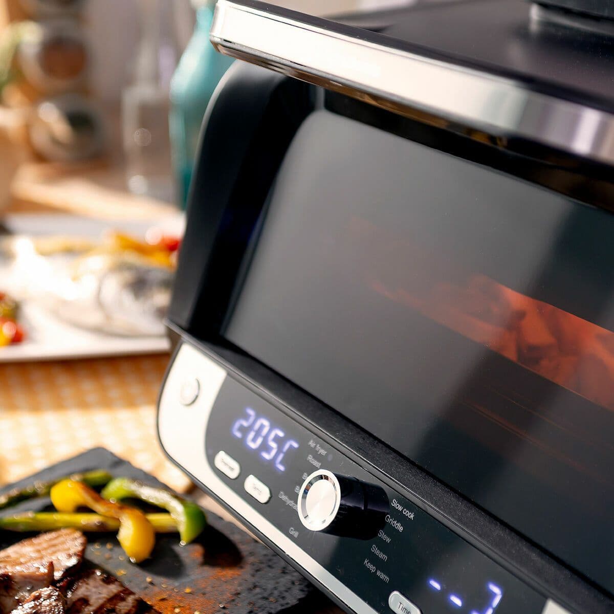 image-Air Fryer with Grill, Accessories and Recipe Book InnovaGoods Fryinn 12-in-1 6000 Black Steel 3400 W 6 L