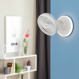image-Rechargeable Desk Fan with LED FanLed InnovaGoods Ø6,6'' 4000 mAh
