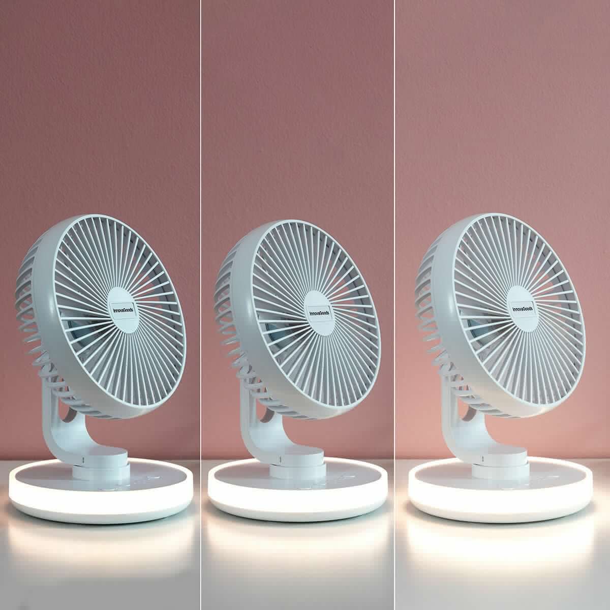 image-Rechargeable Desk Fan with LED FanLed InnovaGoods Ø6,6'' 4000 mAh