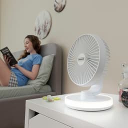 image-Rechargeable Desk Fan with LED FanLed InnovaGoods Ø6,6'' 4000 mAh