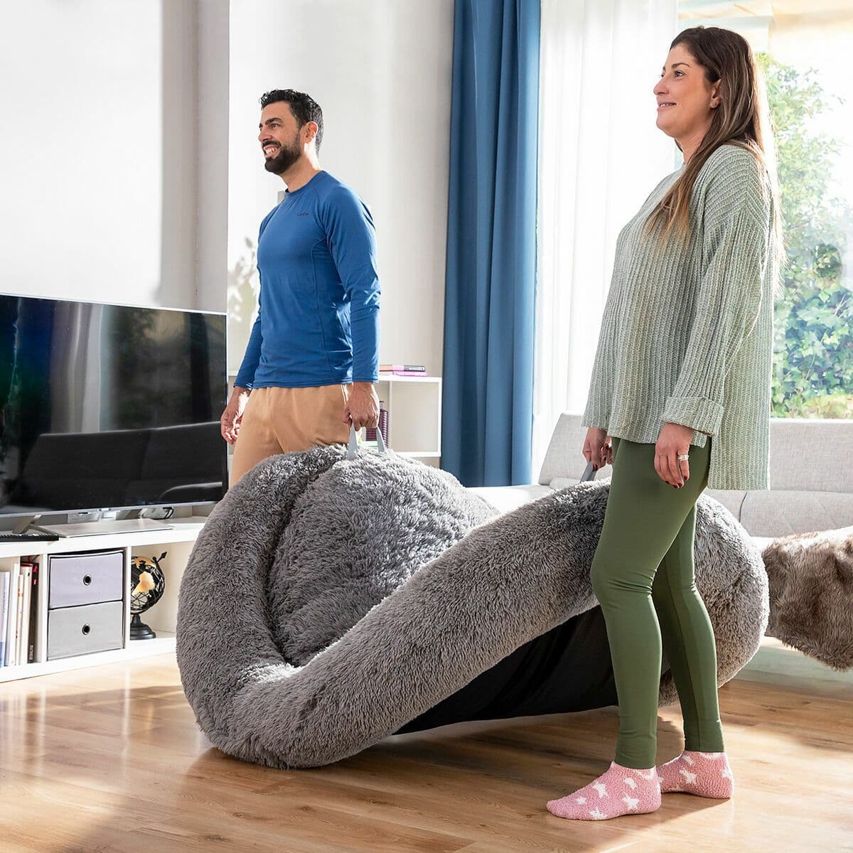image-Human Dog Bed XXL InnovaGoods Grey