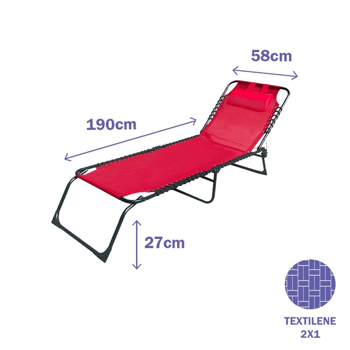 image-Sun-lounger Marbueno 10000 Red 190 x 27 x 58 cm