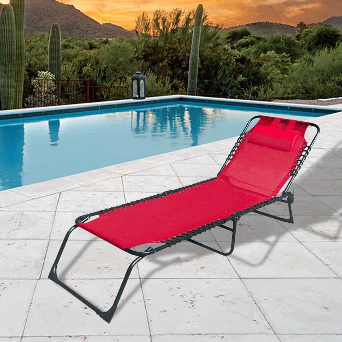 image-Sun-lounger Marbueno 10000 Red 190 x 27 x 58 cm