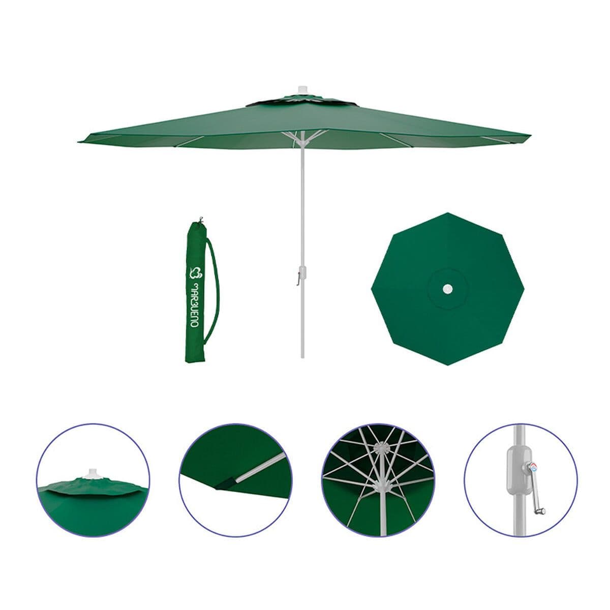 image-Sunshade Marbueno Green Polyester Steel Ø 270 cm