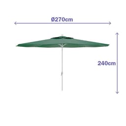 image-Sunshade Marbueno Green Polyester Steel Ø 270 cm