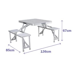 image-Picnic table Marbueno Grey 136 x 67 x 85 cm Aluminium