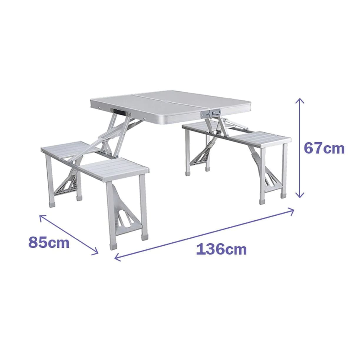 image-Picnic table Marbueno Grey 136 x 67 x 85 cm Aluminium
