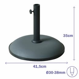 image-Marbueno Round Umbrella Base Cement 41.5x35 cm 15KG Grey Garden, Pool, Terrace 10446