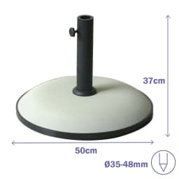 image-Marbueno Base Umbrella Round Cement 50x37 cm 25KG White Garden, Pool, Terrace 10453