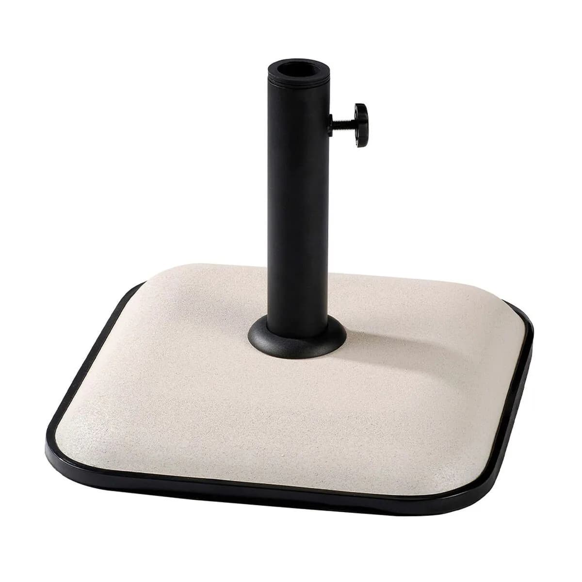 image-Marbueno Square Umbrella Base Cement 35X35X5.2 cm 11KG White Garden Pool Terrace 10457