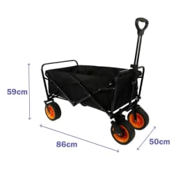 image-Marbueno Folding Multi-Purpose Trolley Steel 200 KG Black Garden, Beach, Camping 86X50X59 cm
